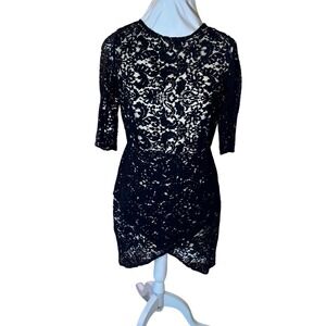 NWT Designer Sarah‎ Seven Black Lace Dress Women's SZ 6 gothcore gown